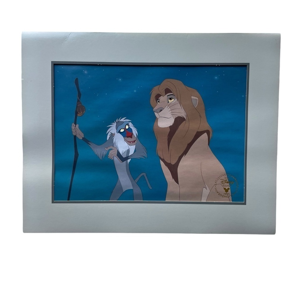 Walt Disney Lion King Exclusive Commemorative Lithograph 1995 Mufasa & Rafiki